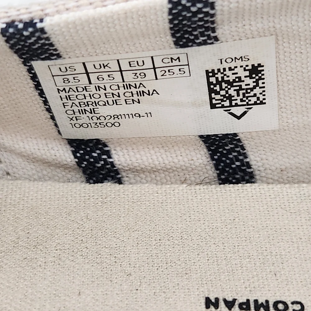 Toms Women's Natural Heritage Canvas‎ Slip-on Shoes Cream US 8.5